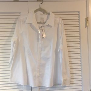 NWT Chico’s White No Iron Shirt Long Sleeves 18